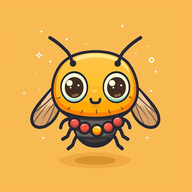 Photo a bee with a yellow face and a black nose with the word quot o quot on it