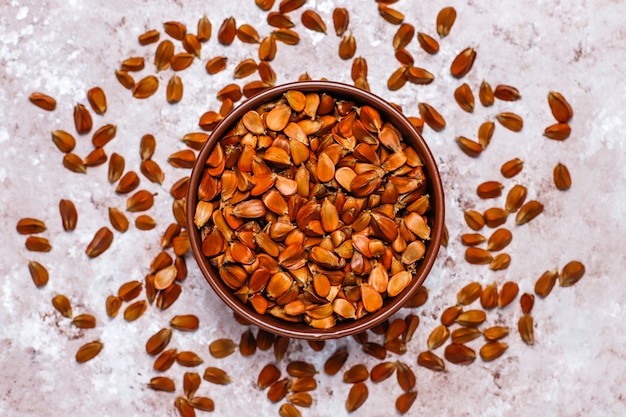 Beech nuts, top view