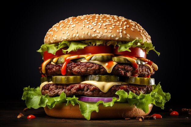 Beef Burger Isolated on White Background Culinary Delight