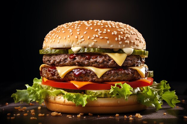 Beef Burger Isolated on White Background Culinary Delight