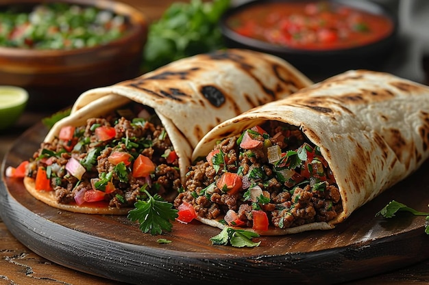 Beef Burrito with Spicy Salsa Roja