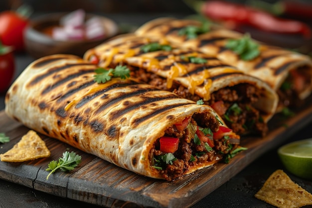 Beef Burrito with Tortilla Chips