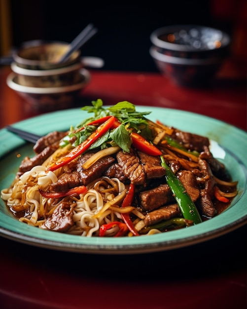 Beef Chop Suey with Egg and Spring Onion Sauce