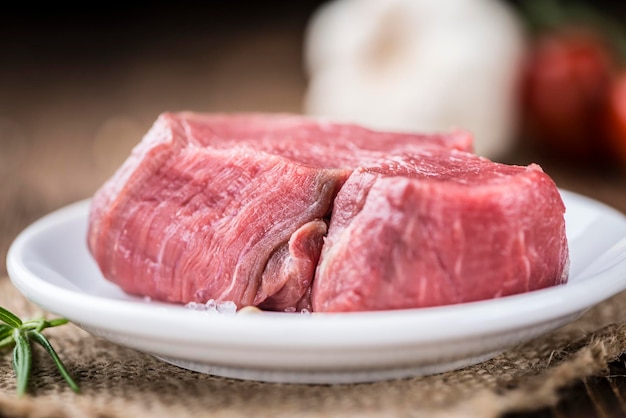 Beef Fillet on wooden background