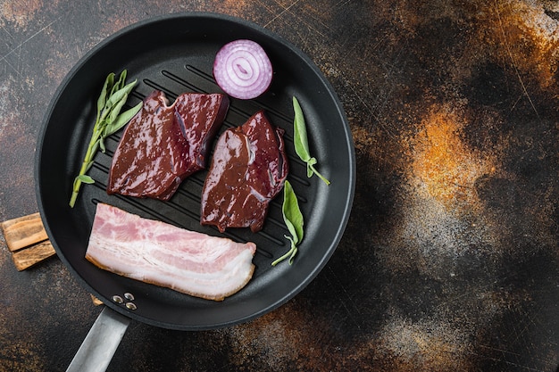 Beef liver with various ingredients