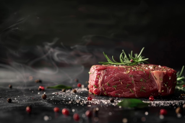 Beef steak dry aged with spices Generative AI