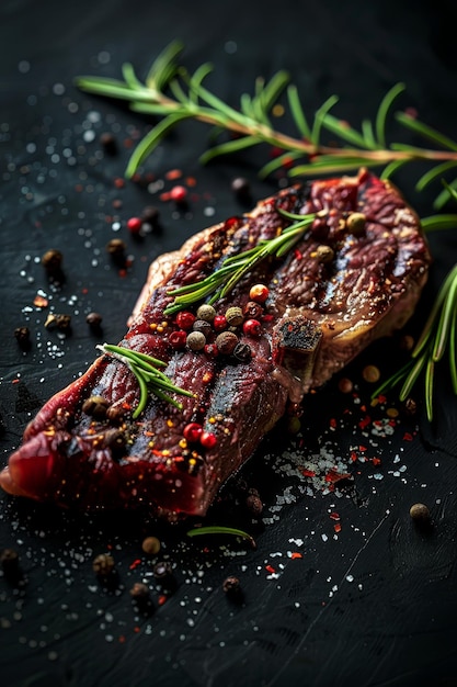 Beef steak dry aged with spices Generative AI