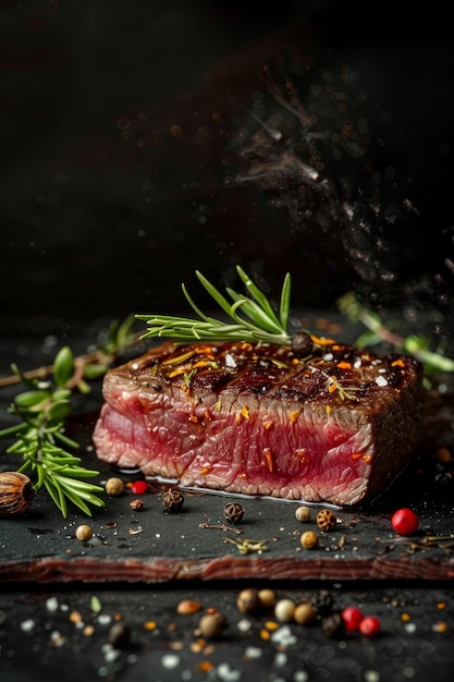 Beef steak dry aged with spices Generative AI