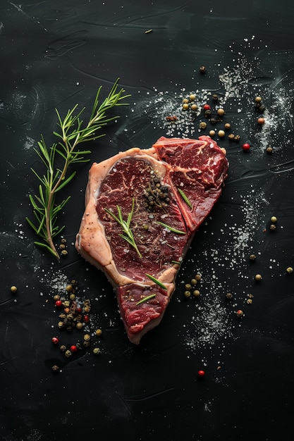 Beef steak dry aged with spices Generative AI