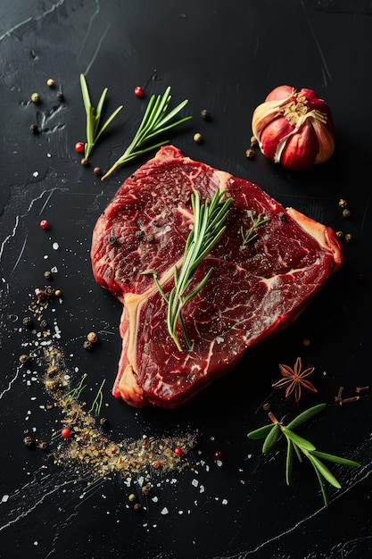 Beef steak dry aged with spices Generative AI