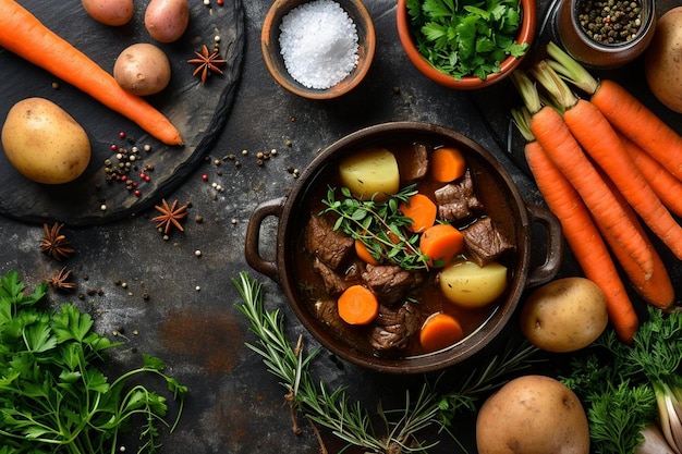 Beef stew with potato and carrot