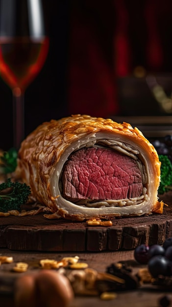 Beef Wellington a steak dish of English origin made out of fillet steak