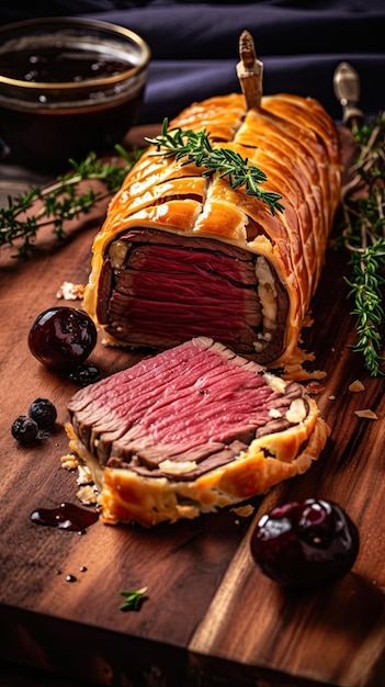 Beef Wellington a steak dish of English origin made out of fillet steak