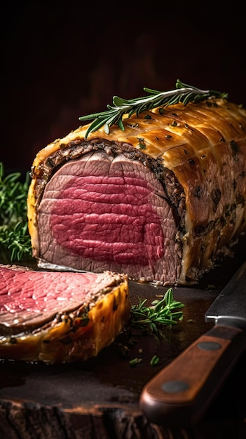 Beef Wellington a steak dish of English origin made out of fillet steak