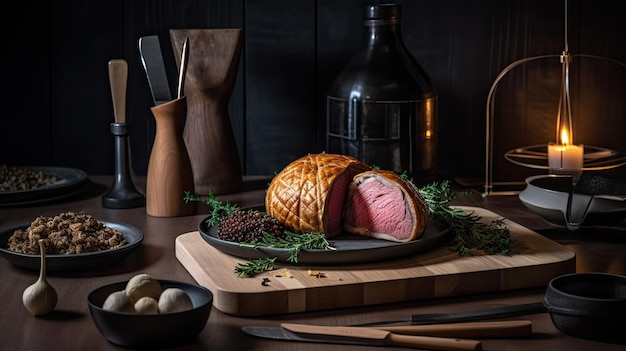 Beef Wellington a steak dish of English origin made out of fillet steak