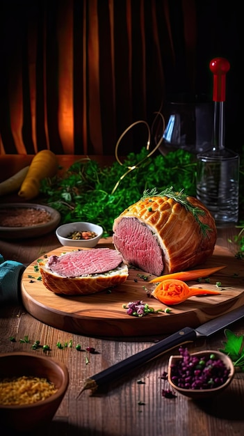 Beef Wellington a steak dish of English origin made out of fillet steak