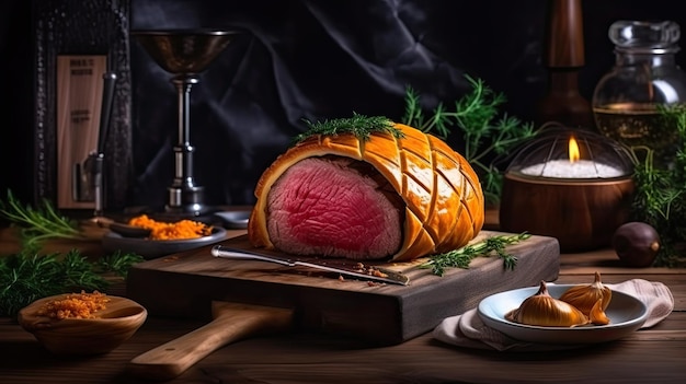 Beef Wellington a steak dish of English origin made out of fillet steak