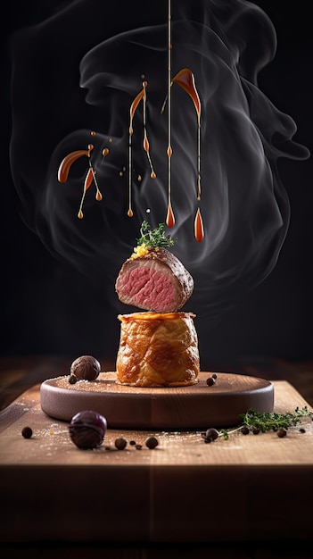 Beef Wellington a steak dish of English origin made out of fillet steak