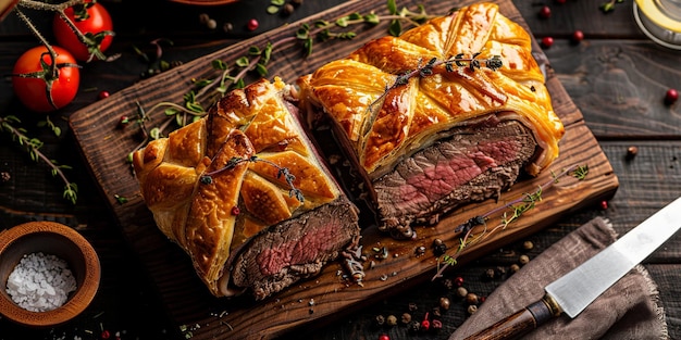 Beef wellington on the table