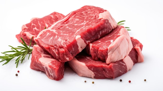 beef on white background