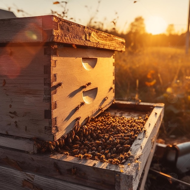 A beehive with the word honey on it