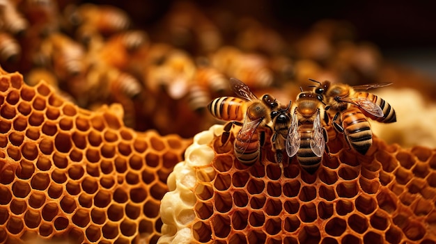 Beehives produce fresh and healthy honey