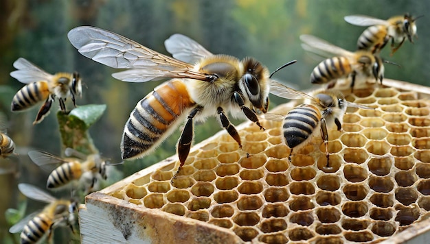 a beekeeper is taking a hive from a beehive