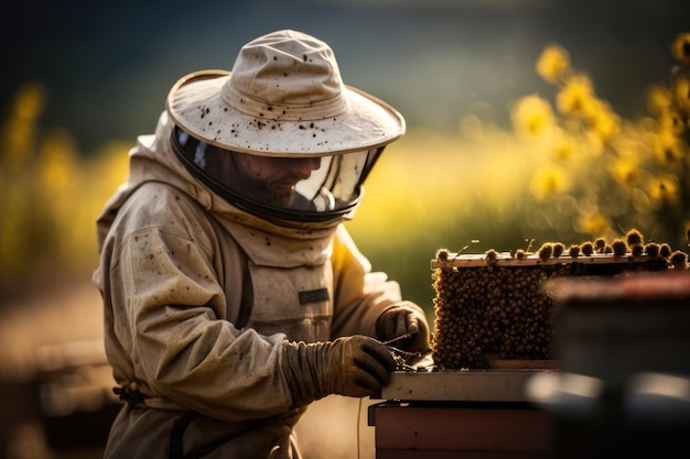 Beekeeping and honey production AI generated