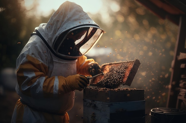 Beekeeping and honey production AI generated