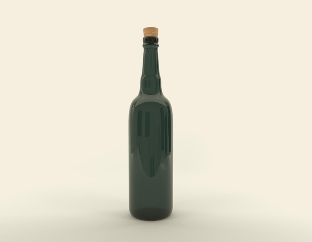 Beer Alcohol Beverages Bottle 3D Rendered illustration