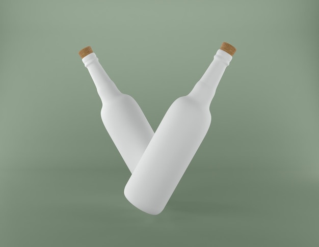 Beer Alcohol Beverages Bottle 3D Rendered illustration