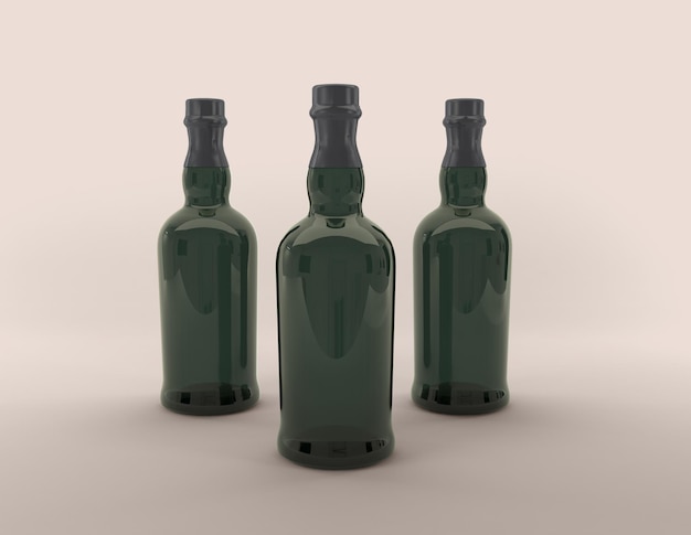 Beer Alcohol Beverages Bottle 3D Rendered illustration