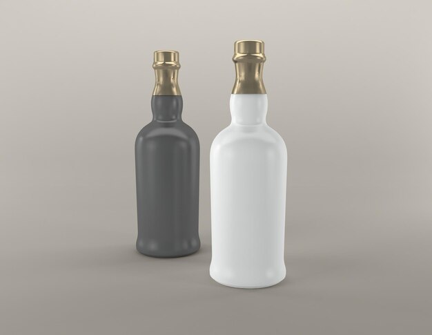 Beer Alcohol Beverages Bottle 3D Rendered illustration