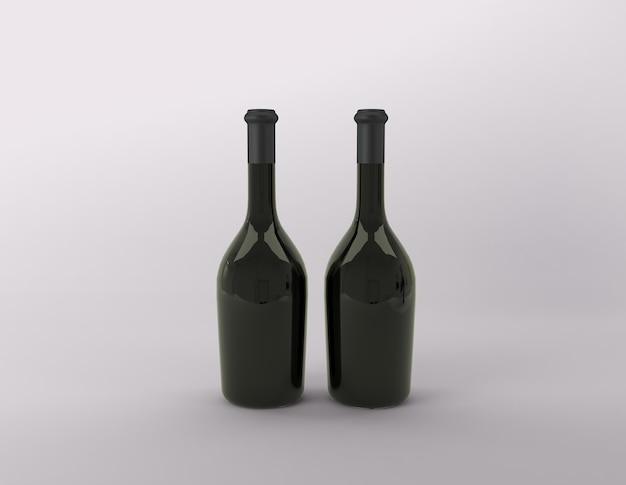 Beer Alcohol Bottle 3D Rendered illustration