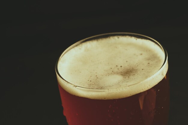 Beer on a black background