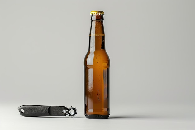 Photo beer bottle and opener arrangement