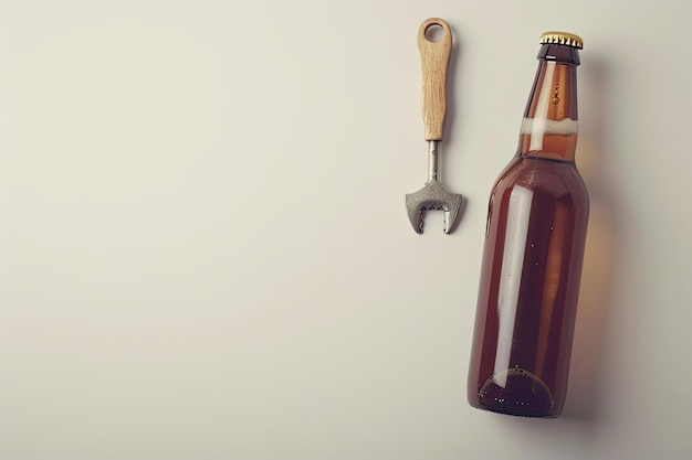 Photo beer bottle and opener arrangement