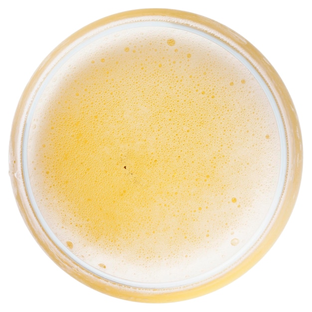 Beer bubbles in Glass of light beer