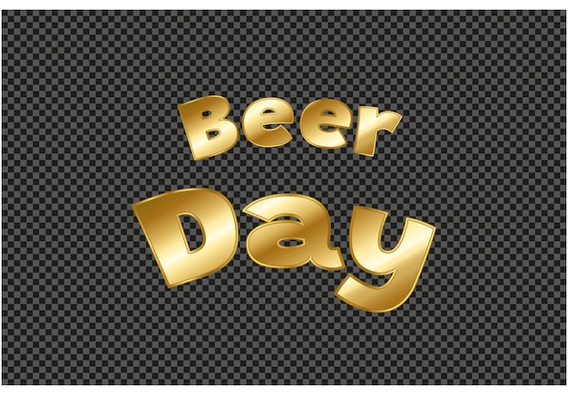 Beer day gold gradient lettering