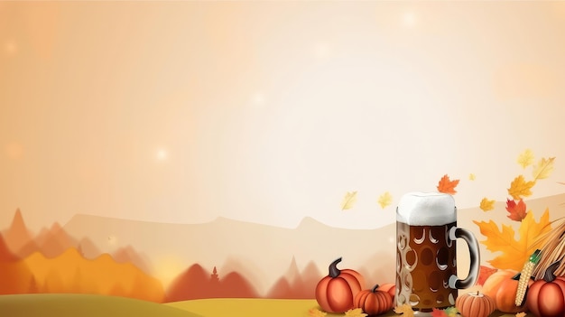 Beer festival background Illustration AI GenerativexA