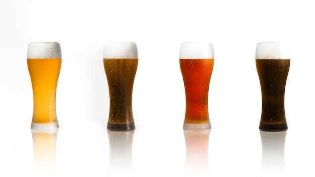 Beer glasses line