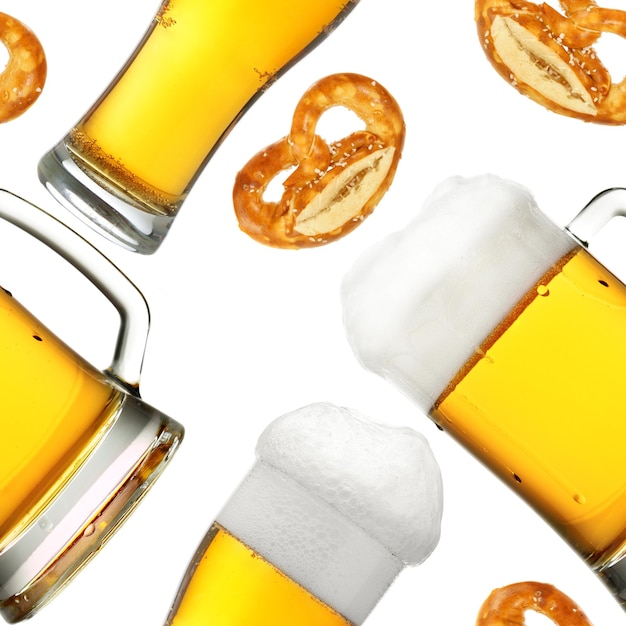 Photo beer seamless pattern