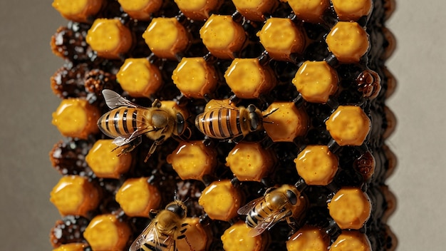 Photo bees are being attacked by bees and bees