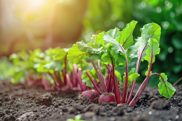 beet planting in the organic garden greenhouse Creative banner Copyspace image