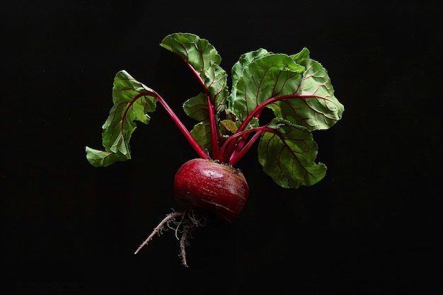 Photo a beet with green leaves