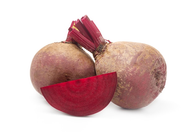 Beetroot isolated closeup on white background healthy fruit