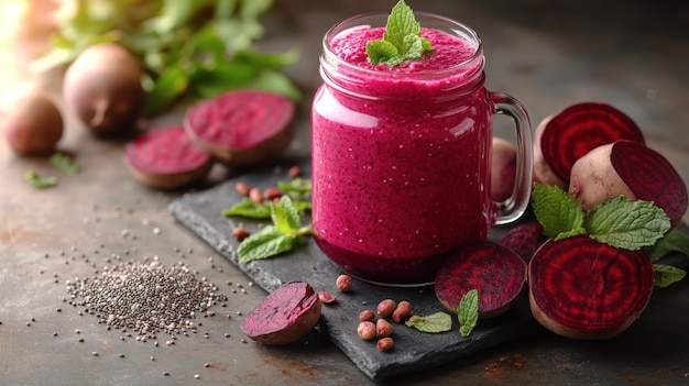 Beetroot Smoothie with Chia Seeds