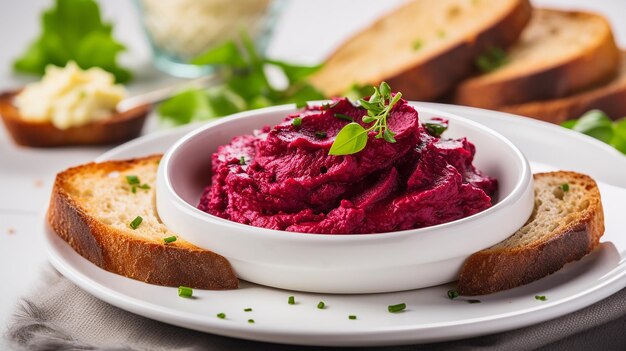 Beetroot Spread with Bread Vibrant Culinary Delight