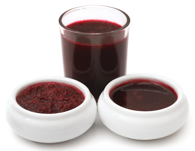 Beetroot with juice in a glass