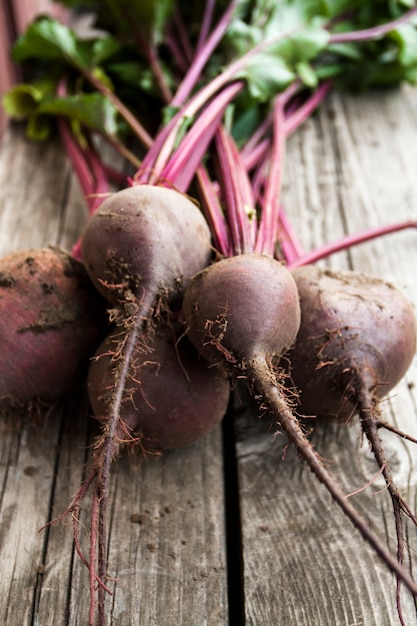 Beetroot on wooden surface